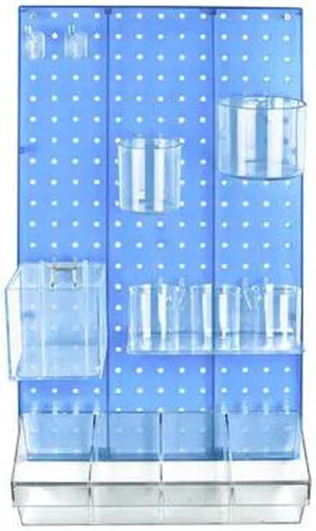 Main image of AZAR DISPLAYS 900942-BLU 12-Piece Blue Pegboard Organizer Kit with 1 Panel and