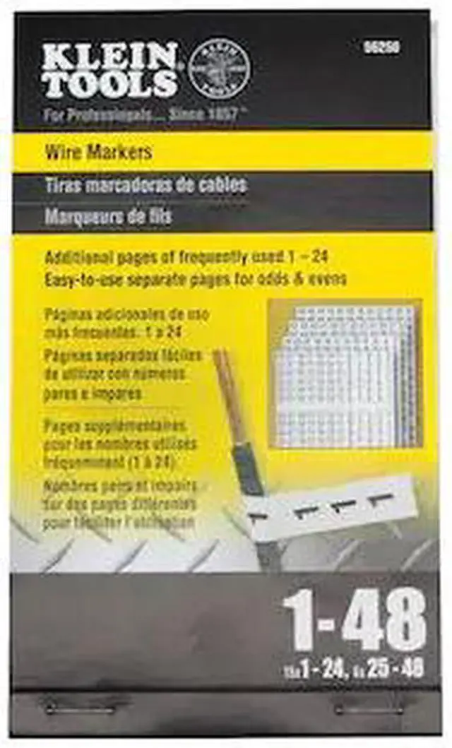 Main image of KLEIN TOOLS 56250 Wire Marker Book, 1-48