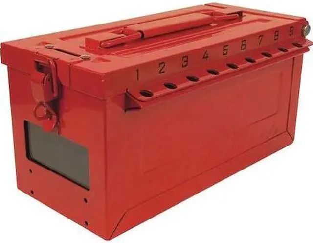Alt view image 2 of 4 - Master Lock Group Lockout Box Red   S600