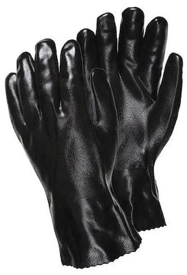 Alt view image 5 of 6 - Mcr Safety Chemical Resistant Gloves, Size L, 14"L, Black ,  12 PK Black  6524SJ