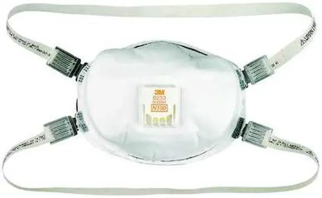 Main image of 3M 8233 Disposable Respirator, N100, Molded, Dual, Adjustable, Metal Nose Clip,