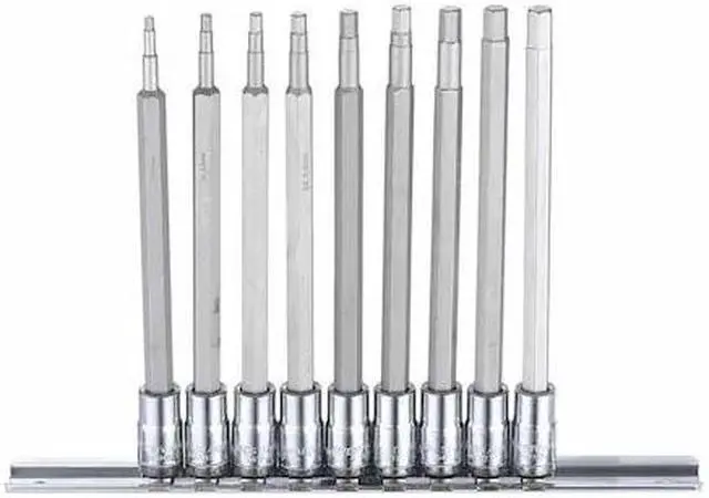 Main image of WESTWARD 54TM15 1/4" Drive Socket Bit Set, Metric, 9pcs