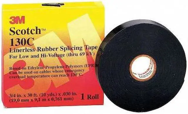 Alt view image 2 of 6 - Scotch Rubber Splicing Tape, 30.00 mil Thick, 2" X 30 ft., Black, 1 EA  130C2x30