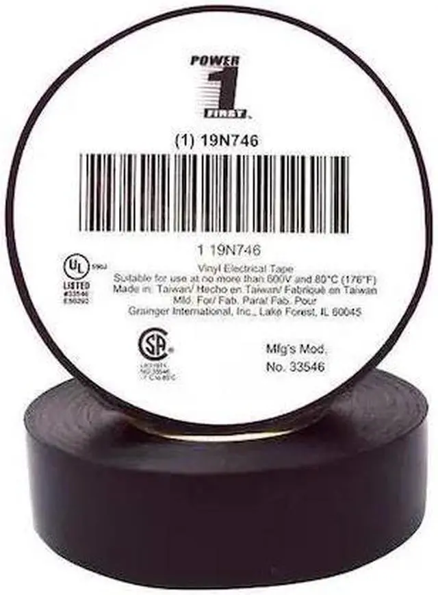 Main image of ZORO SELECT 19N746 Vinyl Electrical Tape, 3/4 in W x 60 ft L, 7 mil Thick,