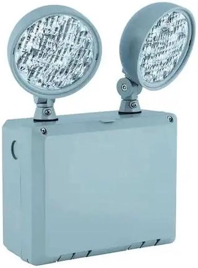 Alt view image 2 of 5 - compass cu2wg cu2w series 2 head adjustable wet location led emergency light with grey housing