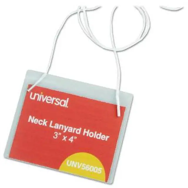 Alt view image 4 of 8 - Universal 56005 Clear Badge Holders W/Neck Lanyards, 3 X 4, White Inserts, 100/Box