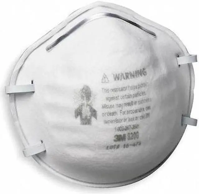 Main image of 3M 8200 N95 Disposable Respirator, 8200, Dual Headstrap, Polyisoprene Strap,