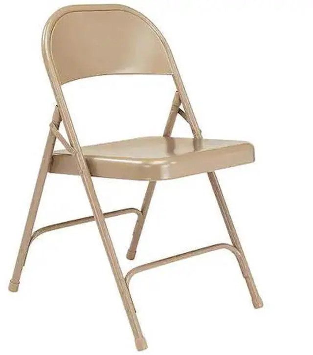 Alt view image 4 of 10 - NPS 51 All-Steel Folding Chair - Supports Up to 500 lb - 16.75" Seat Height - Beige Seat, Beige Back, Beige Base - 4/Carton
