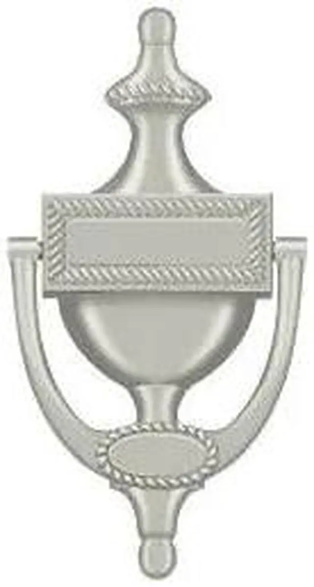 Alt view image 2 of 2 - Victorian Rope Solid Brass Door Knocker (Satin Nickel)