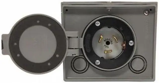 Alt view image 4 of 5 - Generac 6341 50 Amp Twistlock Non-Metallic Power Inlet Box with Flip Lid, Power Inlet Box