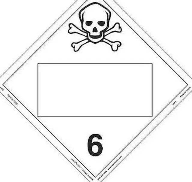 Main image of LABELMASTER ZVP5 Toxic Placard,Blnk,PK25