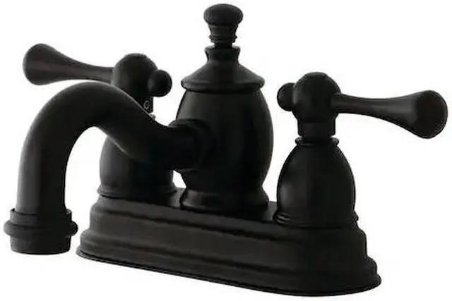 Alt view image 3 of 4 - Kingston Brass KS7105BL 4 in. Vintage Centerset Lavatory Faucet with Brass Pop-Up & Metal Lever Handle Oil Rubbed Bronze