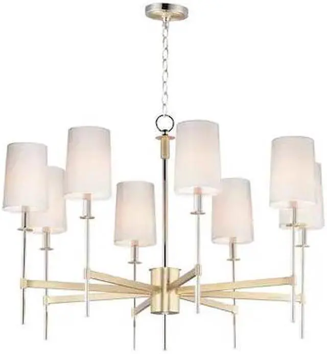 Main image of MAXIM LIGHTING 32398OFSBRPN Uptown 8-Light 36" Wide Satin Brass / Polished