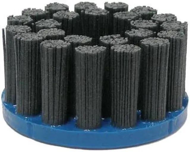 Alt view image 2 of 3 - weiler 85826 4" nylox disc brush, rectangular filament, 80sc fill, 7/8" arbor hole, made in the usa