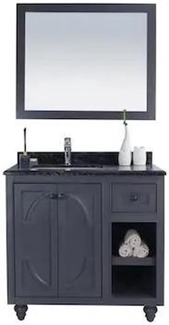 Alt view image 4 of 10 - Odyssey - 36 - Maple Grey Cabinet + Black Wood Marble Countertop