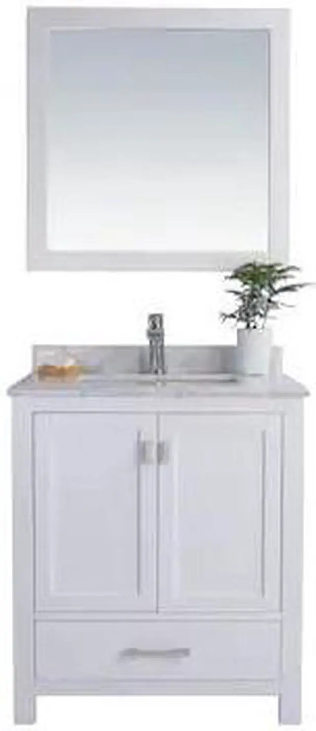 Alt view image 4 of 10 - Wilson 30 - White Cabinet + White Carrara Marble Countertop