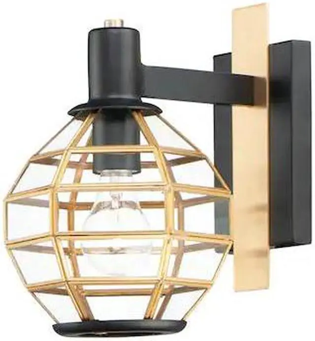 Main image of MAXIM LIGHTING 11543BKBUB Heirloom 1-Light 7.5" Wide Black / Burnished Brass