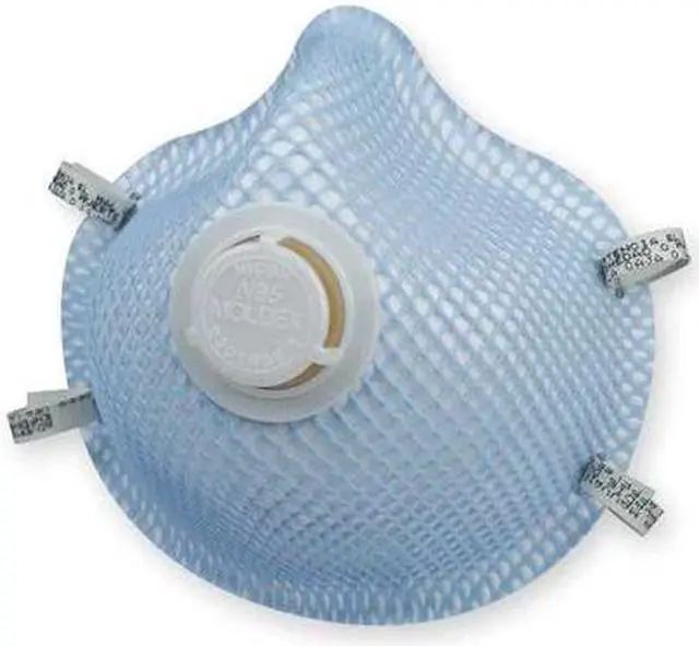 Alt view image 2 of 9 - Moldex N95 Disposable Respirator, Molded, Blue, Mask Size: S, 10PK Blue  2301N95