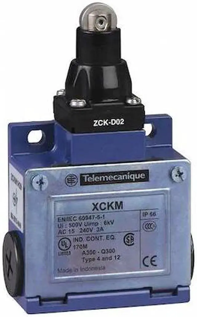 Alt view image 2 of 2 - TELEMECANIQUE SENSORS XCKM102H7 Limit Switch, Plunger, Roller, 1NC/1NO, 10A at