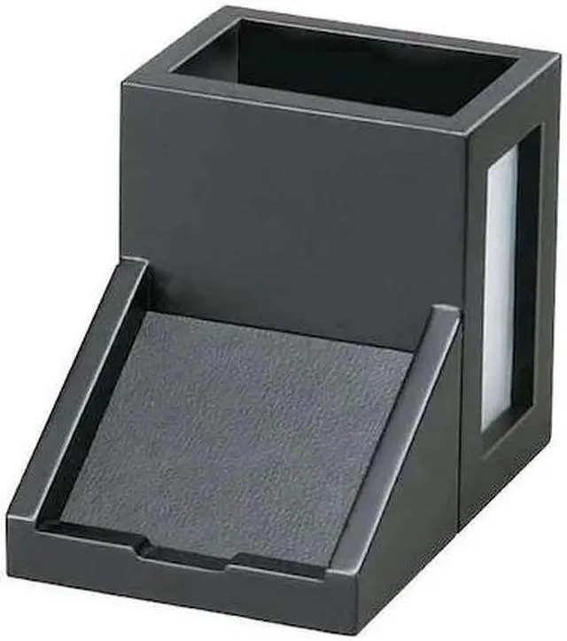 Alt view image 8 of 10 - Victor Midnight Black Collection Pencil Cup with Note Holder 4 x 6 3/10 x 4 1/2