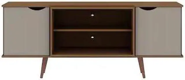 Alt view image 7 of 14 - Hampton 62.99 TV Stand in Off White and Maple Cream