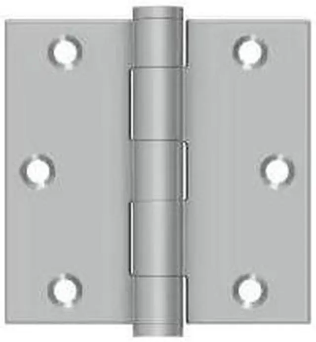 Alt view image 3 of 3 - Deltana SS35U32D 3.5" x 3.5" Stainless Steel Square Corner Plain Bearing Mortise Hinge - Pair, Satin Stainless Steel