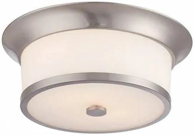 Main image of NUVO 60-5460 Mobili 2-Light Flush Fixture with Satin White Glass
