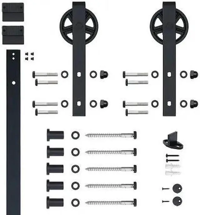 Main image of DESIGNER COLLECTION NT.1400.08W.08 Black 78" Sliding Barn Door Hardware with 5"