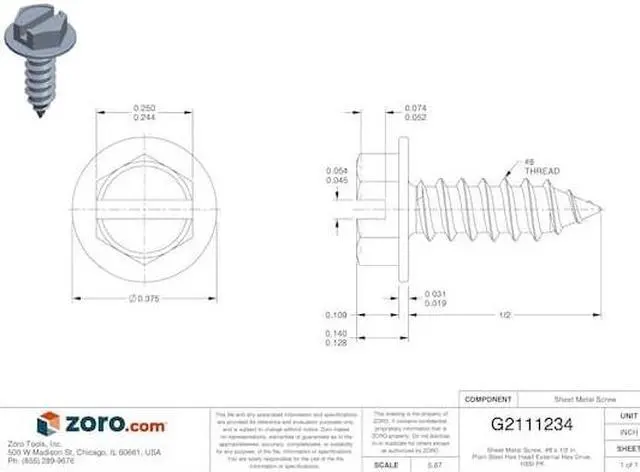 Alt view image 4 of 6 - Self-Piercing Screw, 1/2 In, PK 1000
