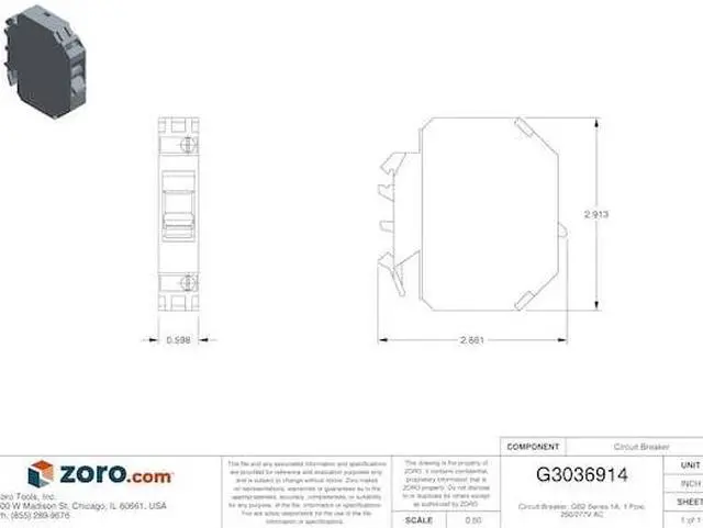 Alt view image 3 of 4 - SCHNEIDER ELECTRIC GB2CB06 Motor Circuit Breaker, TESYS Series, 1A, 1 Pole,