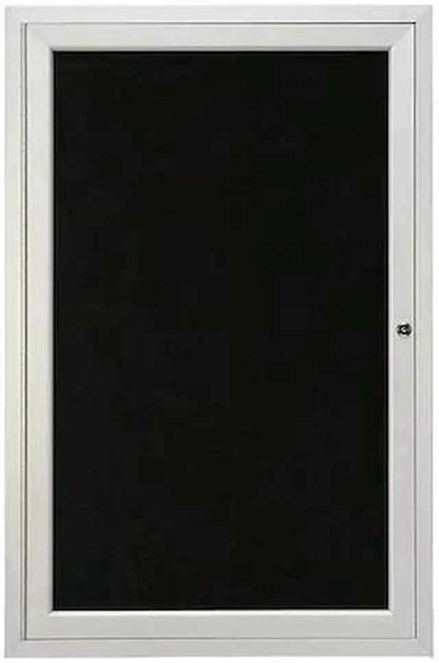 Main image of UNITED VISUAL PRODUCTS UV851B-SATIN-BLMELD Enclosed Wet/Dry Erase Board