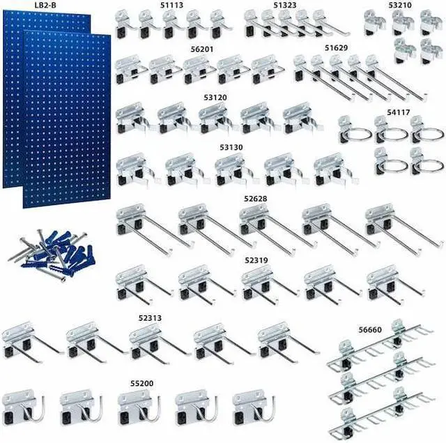 Alt view image 5 of 6 - TRITON PRODUCTS LB2-BKit (2) 24 In. W x 42-1/2 In. H Blue Epoxy 18-Gauge Steel