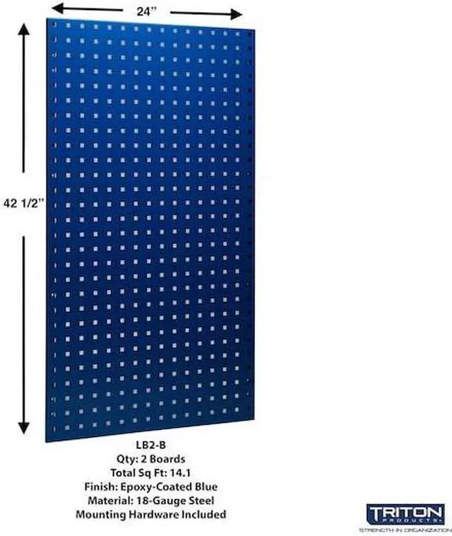Alt view image 2 of 6 - TRITON PRODUCTS LB2-BKit (2) 24 In. W x 42-1/2 In. H Blue Epoxy 18-Gauge Steel