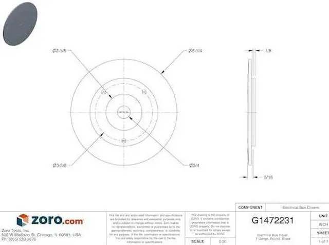 Alt view image 4 of 5 - Hubbell Wiring Device-Kellems Floor Box Cover,Round,6-1/4 in.,Brass  SF2525