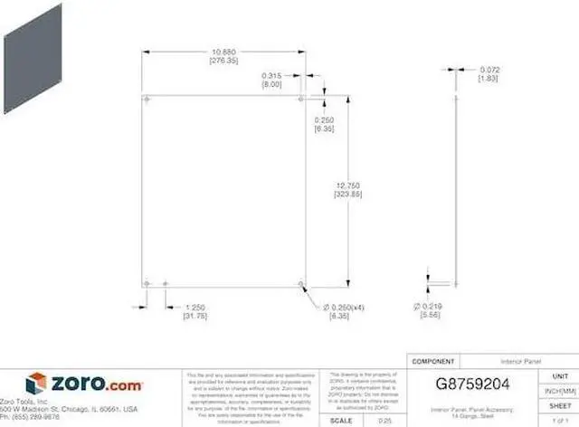Alt view image 3 of 3 - NVENT HOFFMAN A14P12 Interior Panel, 14 Gangs, Steel