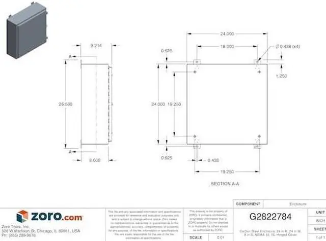 Alt view image 3 of 4 - Wiegmann Enclosure Gray ANSI 61 Polyester Powder   N12242408