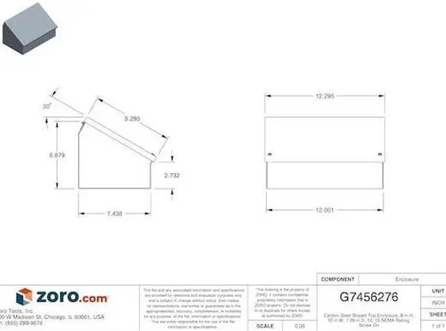 Alt view image 2 of 3 - NVENT HOFFMAN C8C12 Captive Screws Electrical Enclosures, 8 in H, 7.09 in D, 12