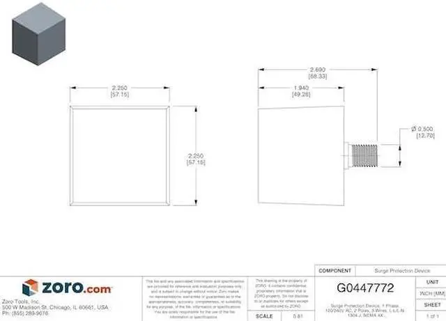 Alt view image 4 of 4 - SQUARE D SDSA1175 Surge Protection Device,1 Phase,120/240V