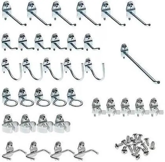 Alt view image 3 of 7 - Durahook Pegboard Hook Assortment Kit Silver Zinc Plated Steel  Steel 76936
