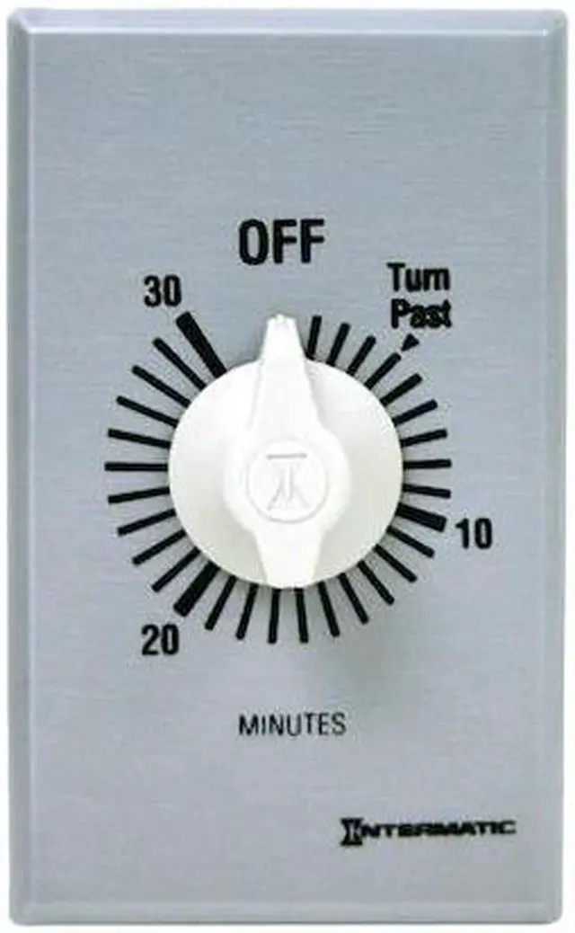 Alt view image 3 of 3 - INTERMATIC FF430M Timer,Spring Wound,30 Min,DPST,Silver