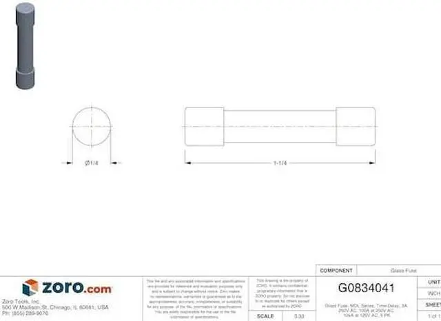 Alt view image 3 of 3 - 3A Time Delay Cylindrical Glass Fuse 250VAC 5PK EATON BUSSMANN MDL-3-R