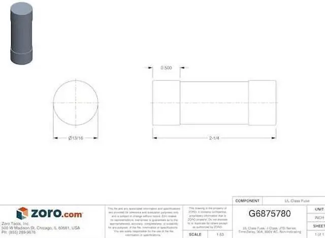 Alt view image 3 of 3 - Littelfuse JTD030 Fuse, 30A, 600VAC, Class J Time Delay