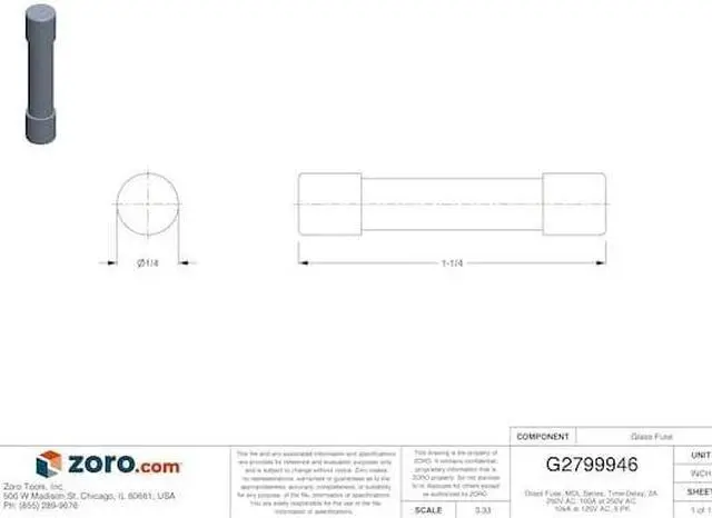 Alt view image 4 of 4 - 2A Time Delay Cylindrical Glass Fuse 250VAC 5PK EATON BUSSMANN MDL-2-R