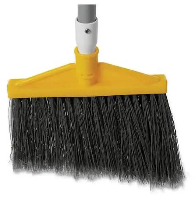 Alt view image 3 of 15 - Rubbermaid Commercial 6385-GRA Brute Angled Large Brooms, Poly Bristles, 48-7/8" Aluminum Handle, Silver/Gray