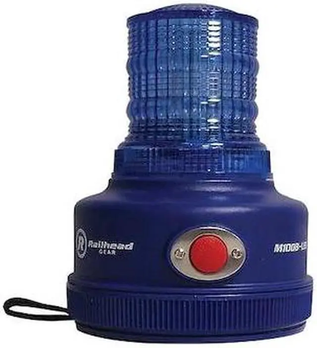 Alt view image 3 of 6 - RAILHEAD GEAR M100B-LED Warning Light,Blue,LED,2 D Batteries