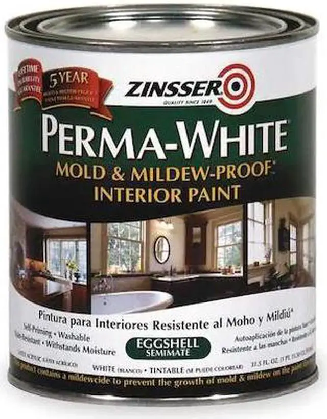 Alt view image 7 of 8 - ZINSSER 2774 Interior Paint, Eggshell, Water Base, White, 1 qt