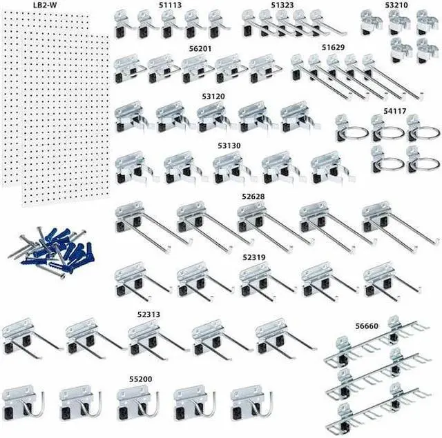 Alt view image 7 of 8 - Triton Products LB2-Kit White Epoxy 18 Gauge Steel Square Hole Pegboards