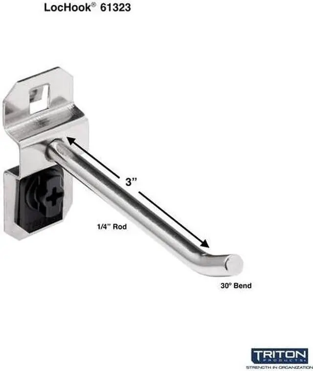 Alt view image 5 of 7 - TRITON PRODUCTS 61323 3 In. Single Rod 30 Degree Bend Stainless Steel Pegboard