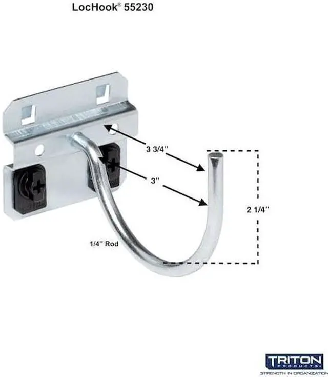 Alt view image 2 of 5 - TRITON PRODUCTS 55230 3-3/4 In. Curved Steel Pegboard Hook for LocBoard, PK5