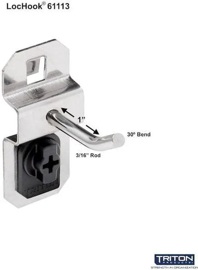 Alt view image 6 of 7 - TRITON PRODUCTS 61113 1 In. Single Rod 30 Degree Bend Stainless Steel Pegboard